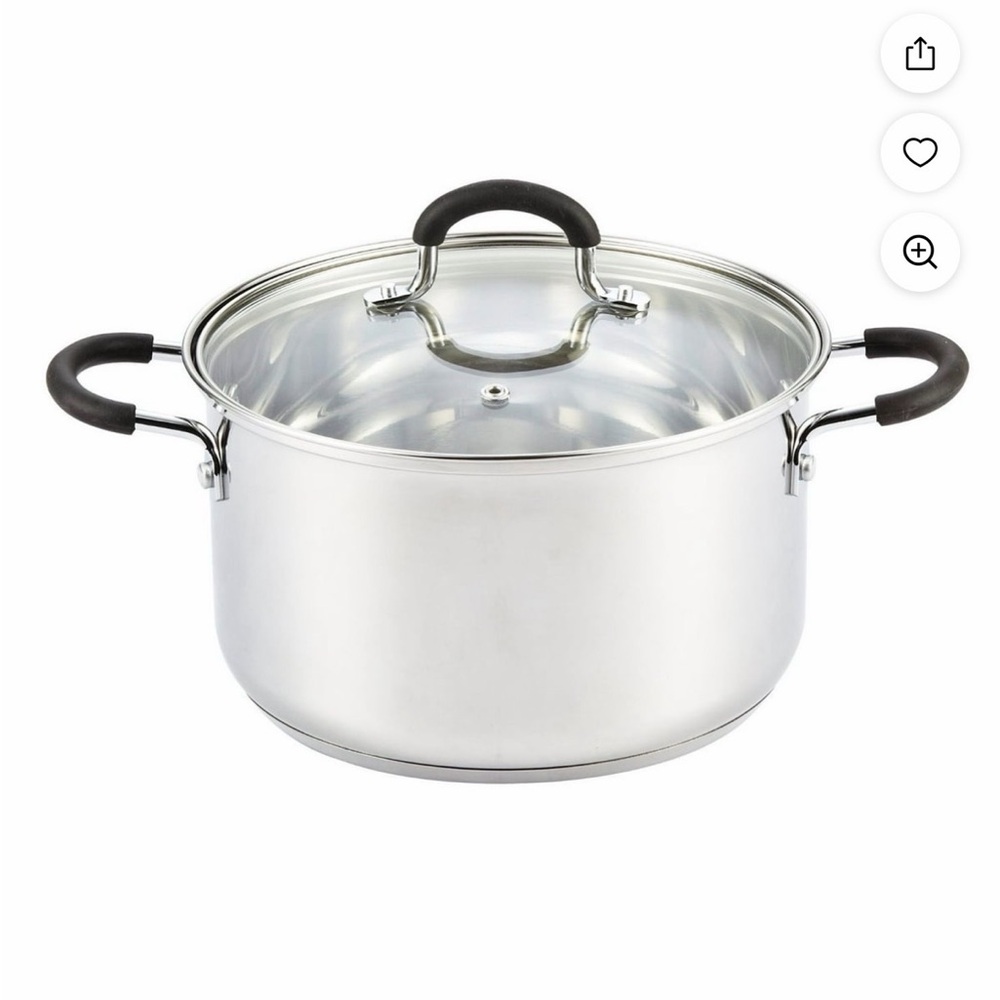 Cook N Home Stockpot Sauce Pot Induction Pot With Lid Stainless Steel 5 Quart